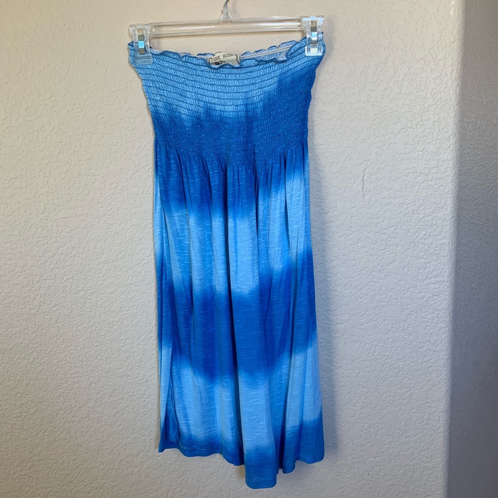 Blue Tye Died Tube Dress by Pink Rose